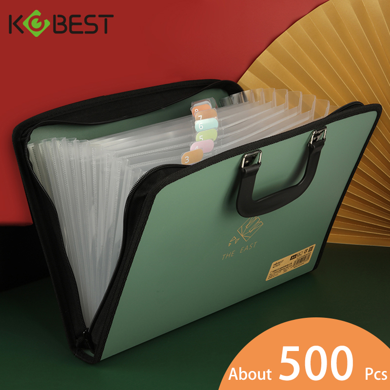 Binder Storage Box - 13-rasters A4 meerlaagse uitbreidende documentopbergtas verdikte