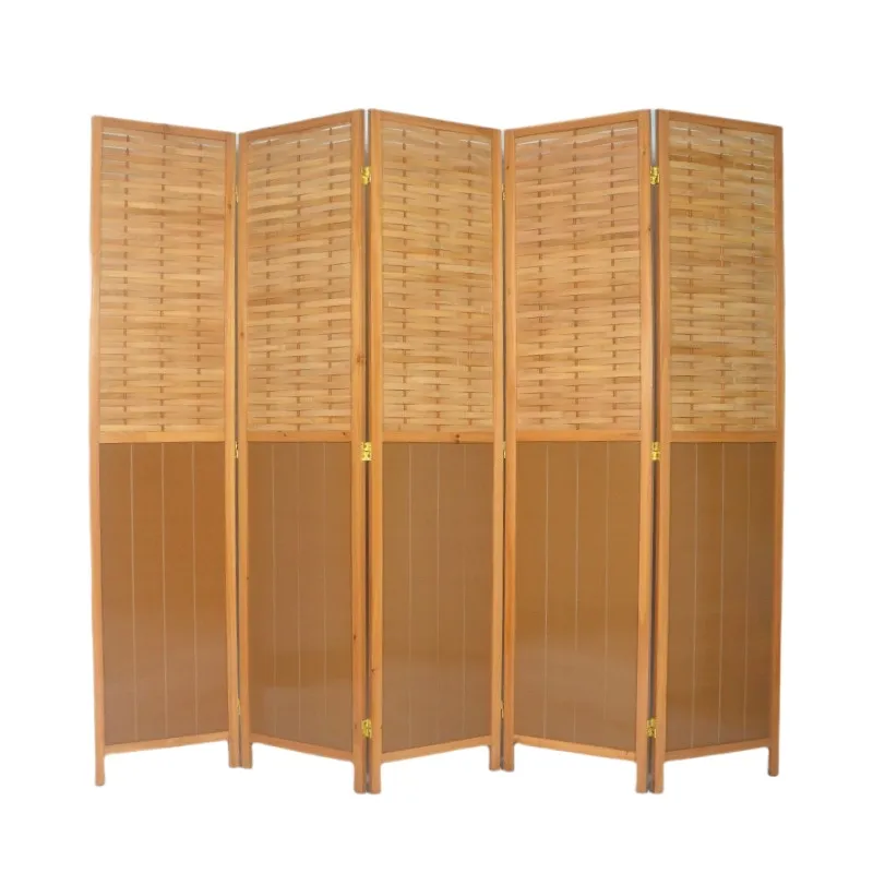 Room Divider Bamboo - Vintage bamboe houten vouwscherm kamerverdeler, draagbare
