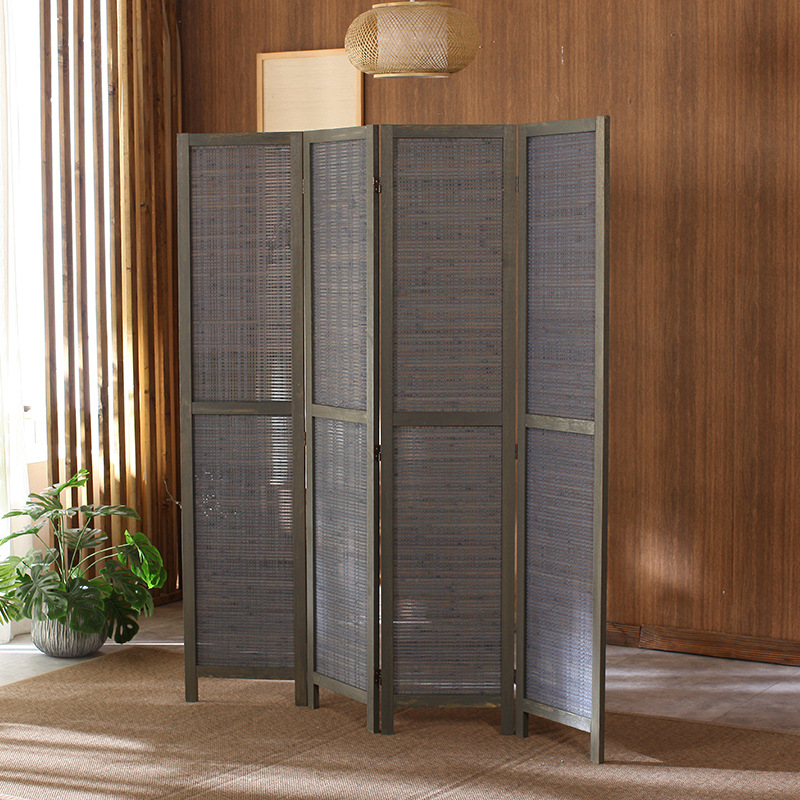 Room Divider Bamboo - 2025Rotsgrijs Koreaanse stijl theesalon schermpartitie natuurlijk