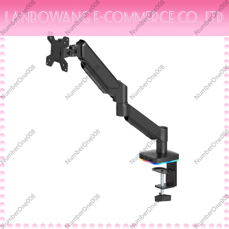 Adjustable Monitor Mount - Monitorarm met Type C USB-interface, RGB-verlichting,