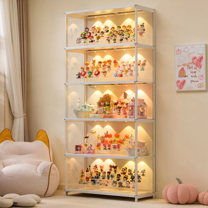 Room Divider Bamboo - Multifunctionele huishoudelijke displaystandaard, stofdichte transparante vitrine