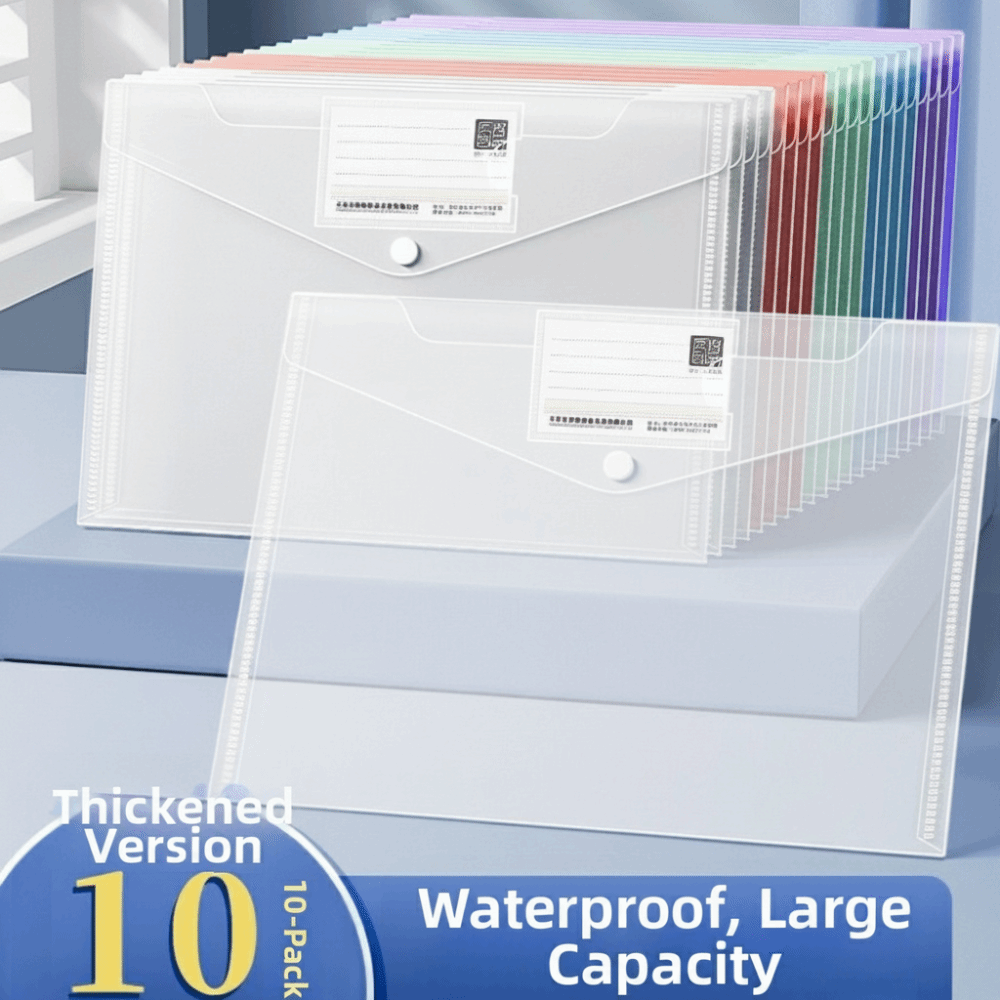 Binder Storage Box - 10 stuks doorzichtige A4-mapjes van plastic