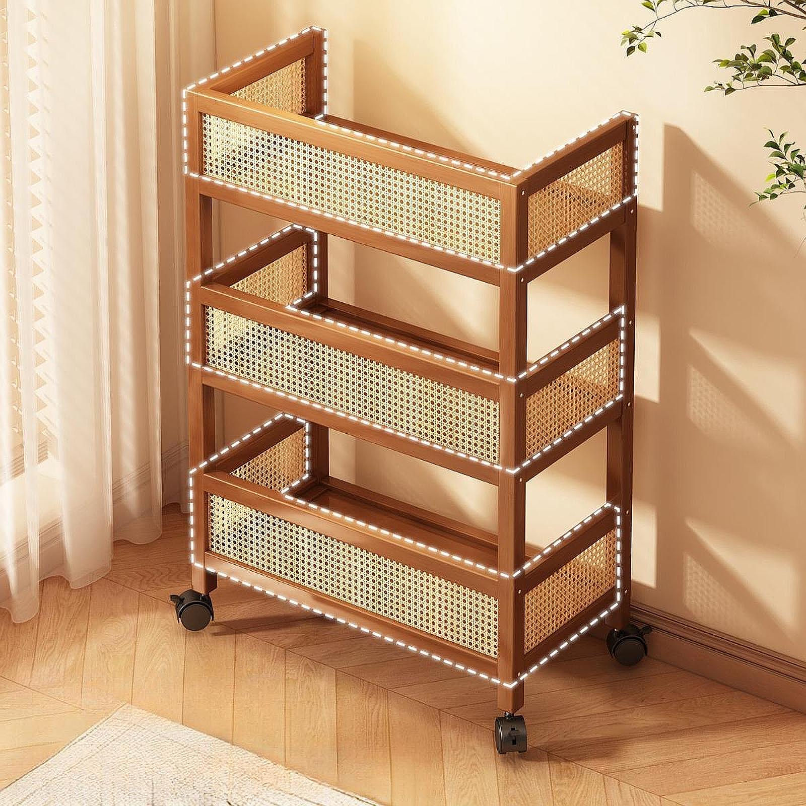 3-laags rollende opbergwagen m - Room Divider Bamboo recensie en prijs