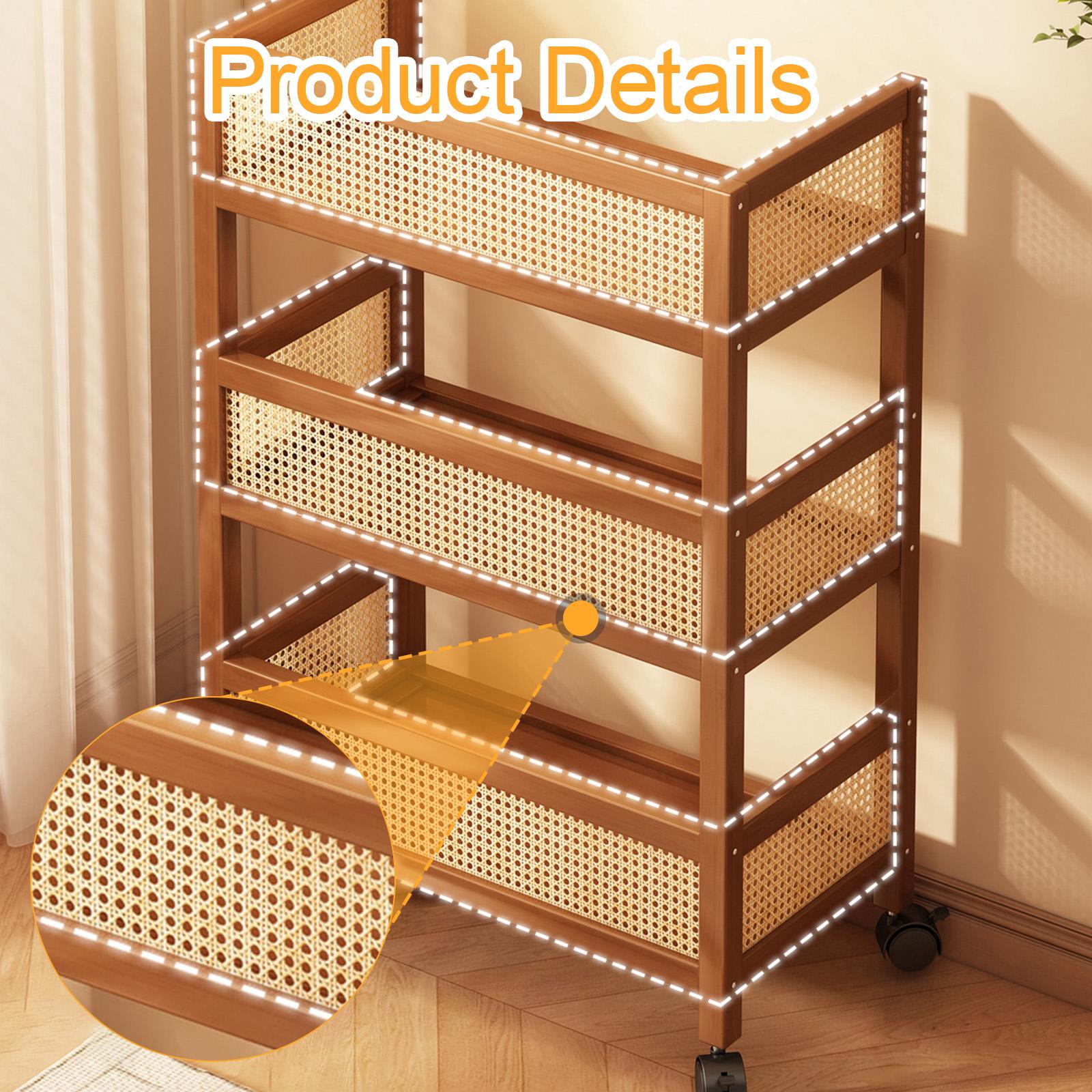 3-laags rollende opbergwagen m - Room Divider Bamboo recensie en prijs