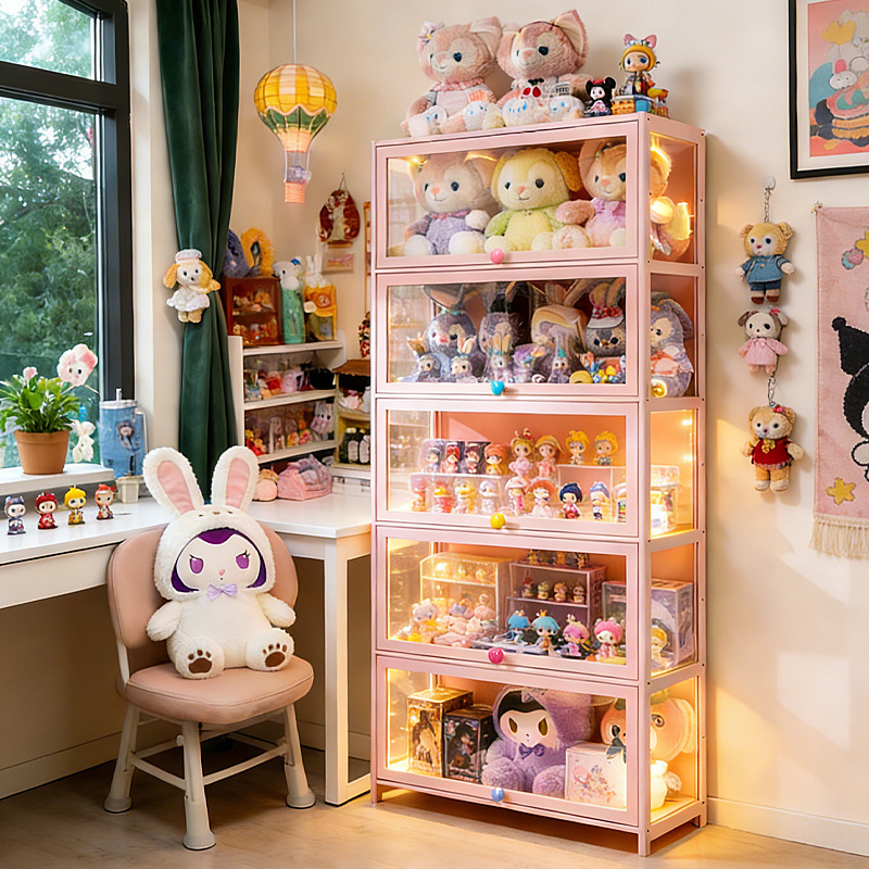 Stabiele roze glazen vitrineka - Room Divider Bamboo recensie en prijs