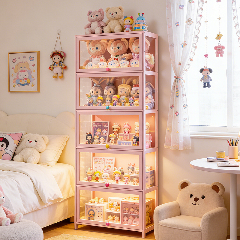 Stabiele roze glazen vitrineka - Room Divider Bamboo recensie en prijs