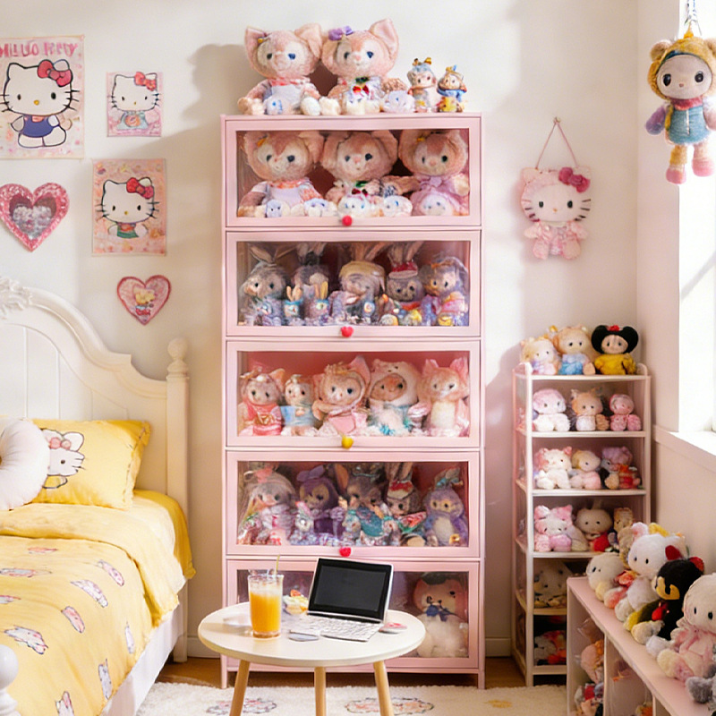 Stabiele roze glazen vitrineka - Room Divider Bamboo recensie en prijs